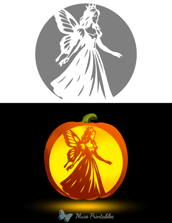 Fairy Princess Pumpkin Stencil