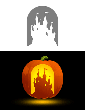 Fairytale Castle Pumpkin Stencil