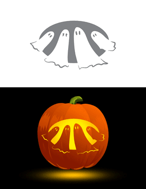 Family of Ghosts Pumpkin Stencil