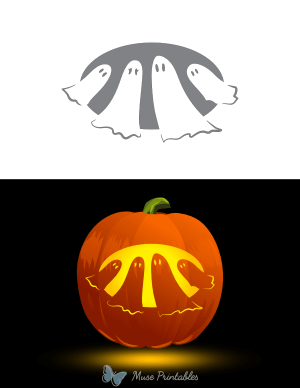 Family of Ghosts Pumpkin Stencil