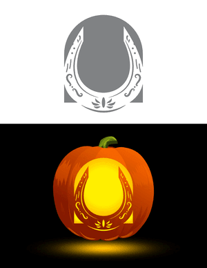 Fancy Horseshoe Pumpkin Stencil