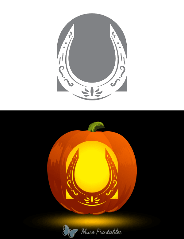 Fancy Horseshoe Pumpkin Stencil