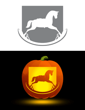 Fancy Rocking Horse Pumpkin Stencil