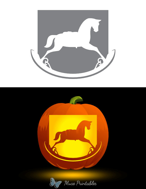 Fancy Rocking Horse Pumpkin Stencil