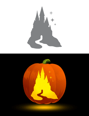 Fantasy Castle Pumpkin Stencil