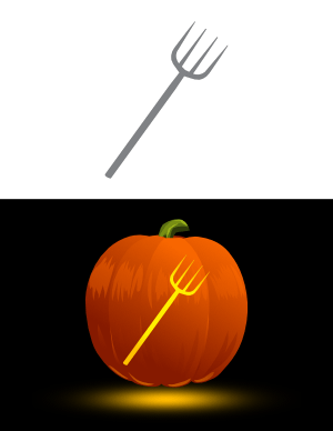 Farmer Pitchfork Pumpkin Stencil