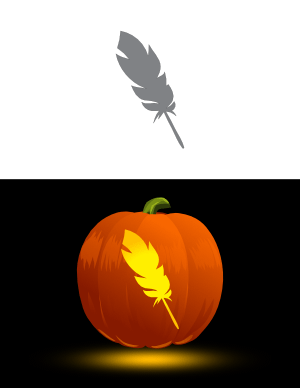Feather Pumpkin Stencil