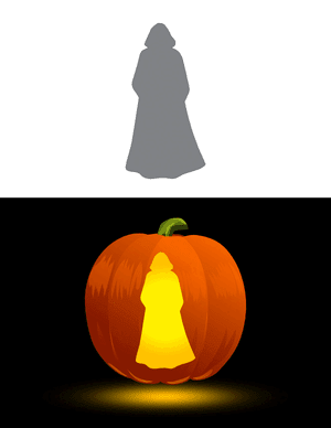 Female Cloaked Figure Pumpkin Stencil