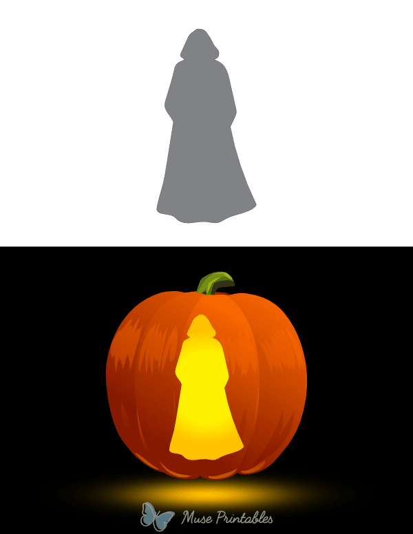 Female Cloaked Figure Pumpkin Stencil