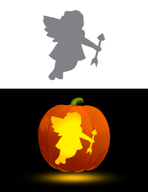 Female Cupid Pumpkin Stencil