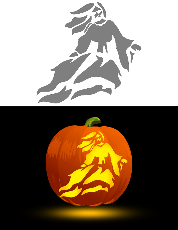 Female Ghost Pumpkin Stencil