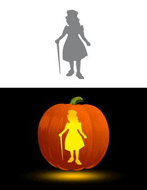 Female Leprechaun Pumpkin Stencil