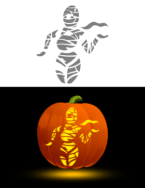 Female Mummy Pumpkin Stencil