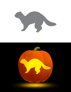 Ferret Outline Pumpkin Stencil