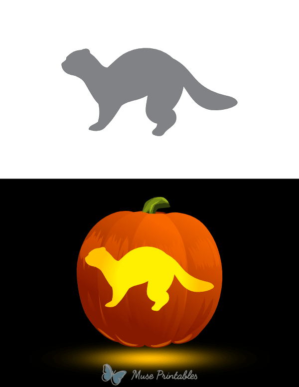 Ferret Outline Pumpkin Stencil