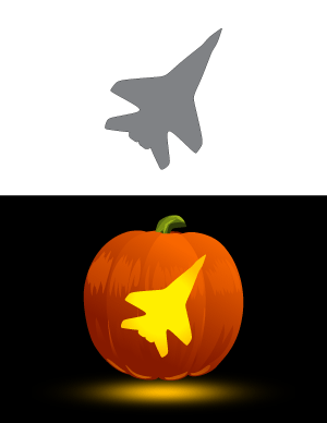 Fighter Jet Pumpkin Stencil