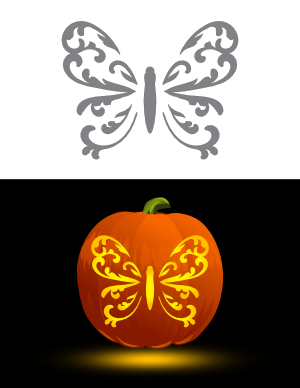 Filigree Butterfly Pumpkin Stencil