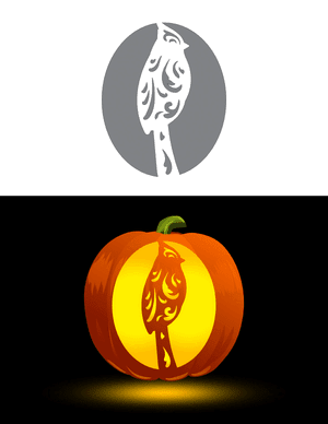 Filigree Cardinal Pumpkin Stencil