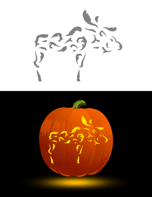 Filigree Moose Pumpkin Stencil