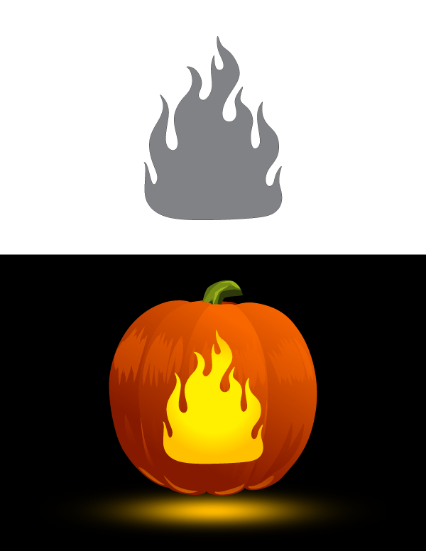 flaming pumpkin stencil