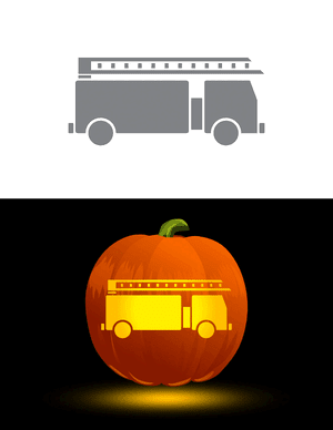 Fire Truck Pumpkin Stencil