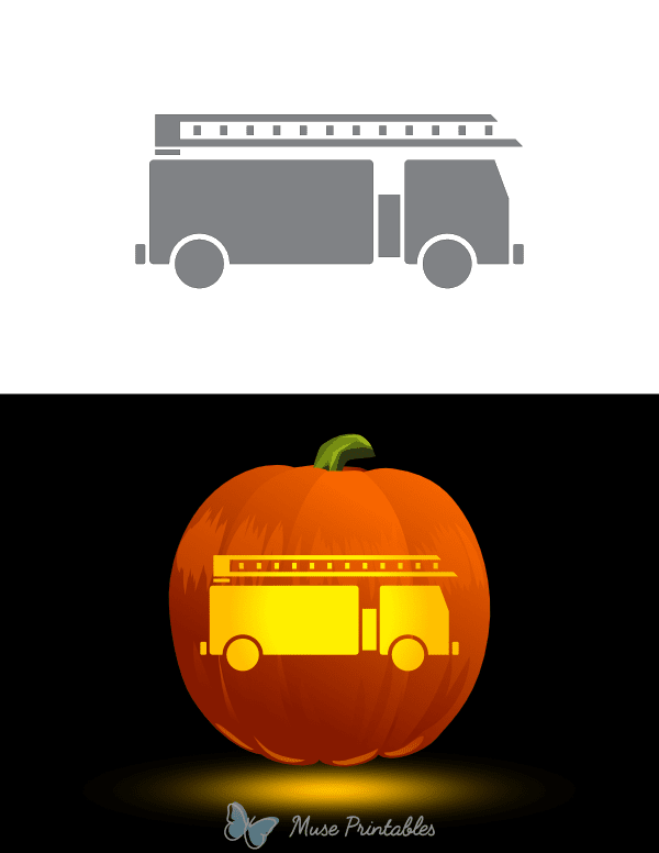 Fire Truck Pumpkin Stencil