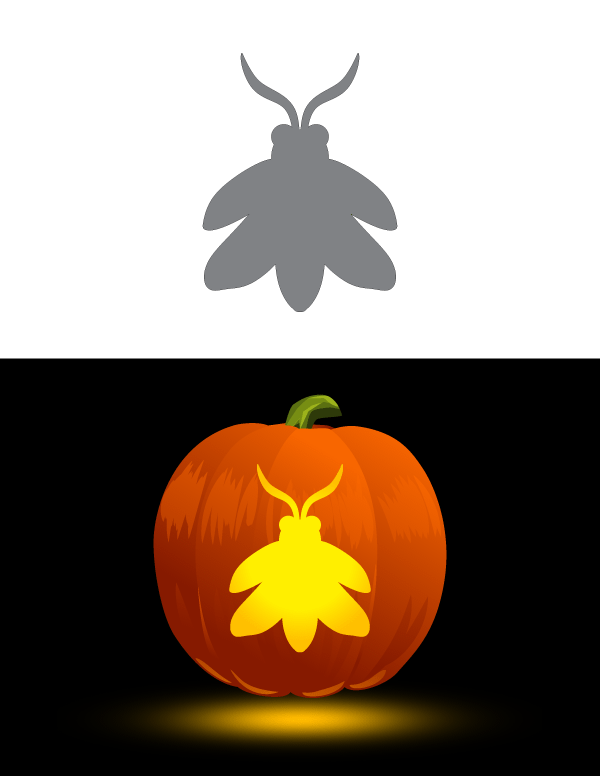 Printable Firefly Pumpkin Stencil