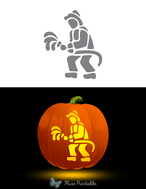 Fireman Pumpkin Stencil