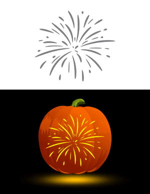 Fireworks Pumpkin Stencil