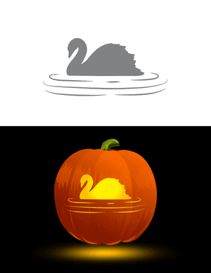 Floating Swan Pumpkin Stencil