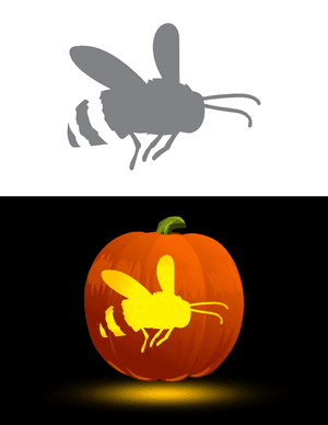 Flying Bee Pumpkin Stencil