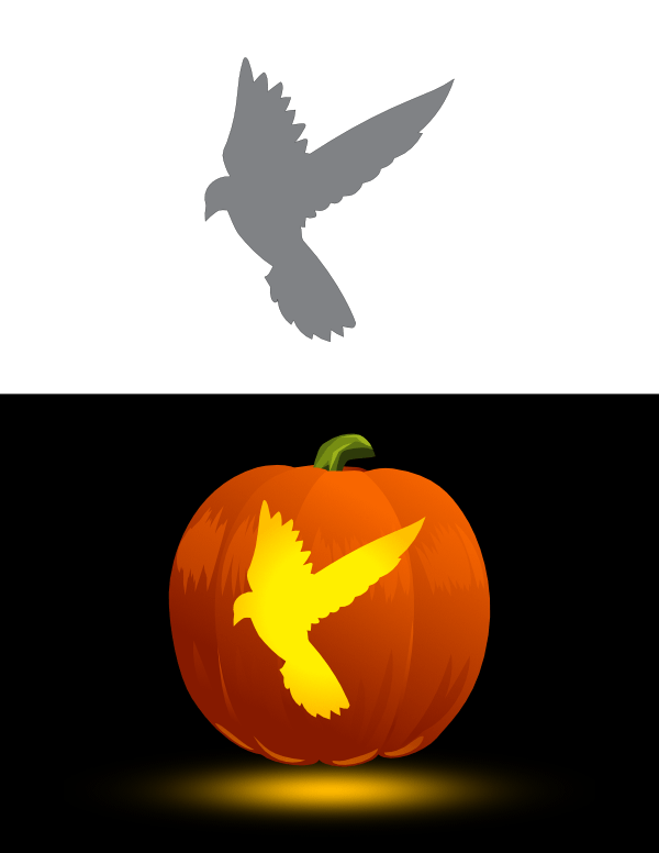 Flying Dove Pumpkin Stencil