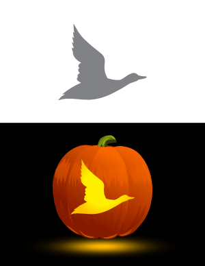 Flying Duck Pumpkin Stencil