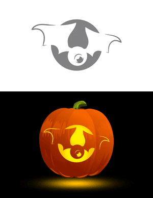 Flying Eye Pumpkin Stencil