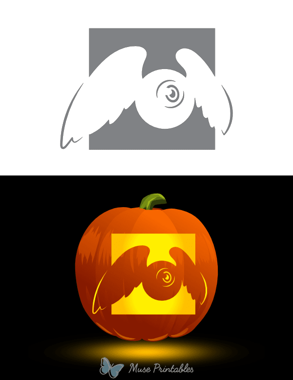 Flying Eyeball Pumpkin Stencil