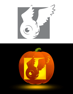 Flying Eyeball With Veins Pumpkin Stencil