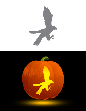 Flying Falcon Pumpkin Stencil