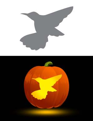 Flying Hummingbird Pumpkin Stencil