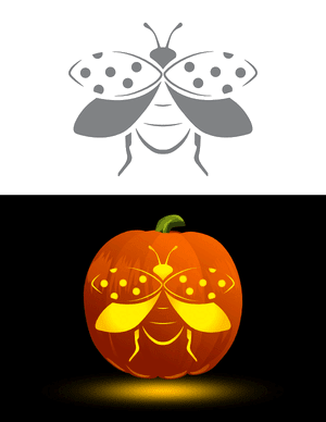 Flying Ladybug Pumpkin Stencil