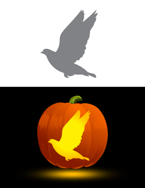 Flying Pigeon Pumpkin Stencil