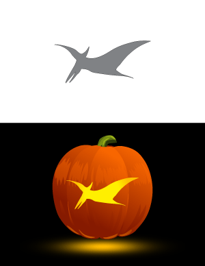 Flying Pterodactyl Pumpkin Stencil