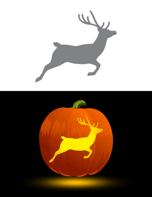 Flying Reindeer Pumpkin Stencil