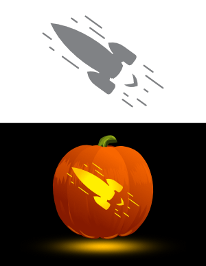 Flying Rocket Pumpkin Stencil