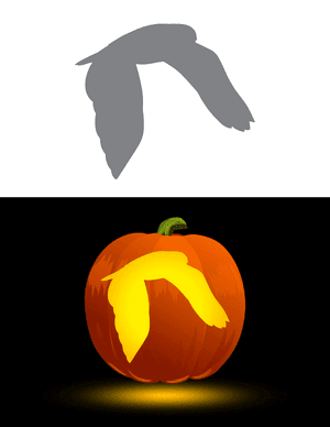 Flying Snowy Owl Pumpkin Stencil