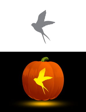Flying Swallow Pumpkin Stencil