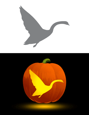 Flying Swan Pumpkin Stencil