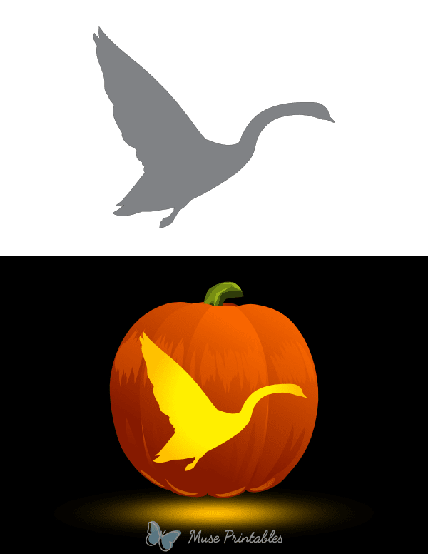 Flying Swan Pumpkin Stencil