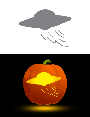 Flying UFO Pumpkin Stencil