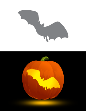 Flying Vampire Bat Pumpkin Stencil