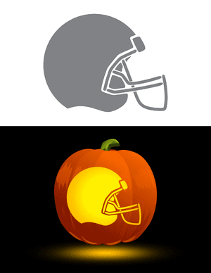 Football Helmet Pumpkin Stencil